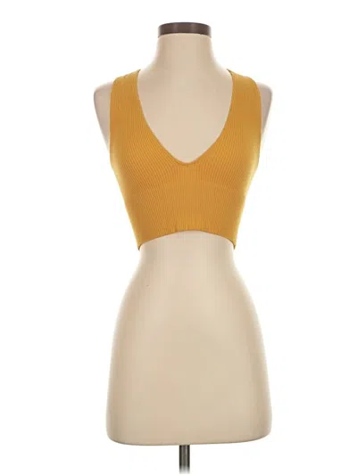 Pre-owned Cotton Candy Tank Top Gold Strapless Neckline Tops