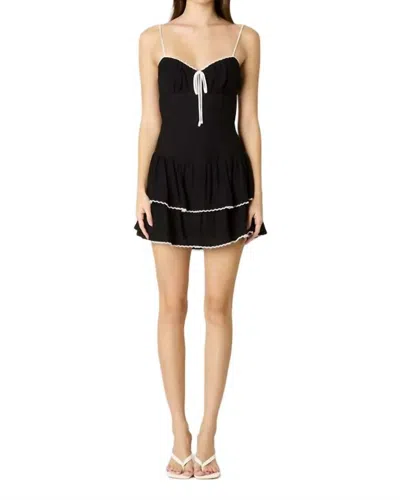 Cotton Candy Tiered Mini Dress In Black