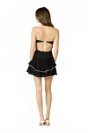 Cotton Candy Tiered Mini Dress In Black In Black