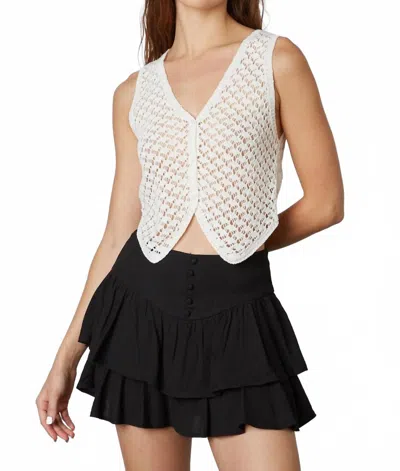 Cotton Candy Tiered Mini Skirt In Black