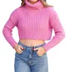 Cotton Candy Turtleneck Sweater In Mauve In Pink