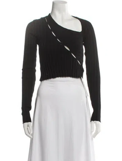 Pre-owned Cotton Citizen Asymmetrical Long Sleeve Top In Black