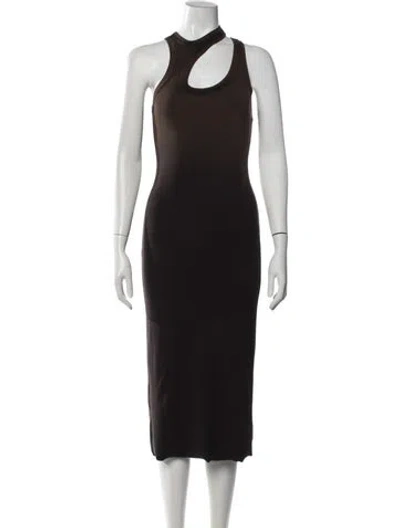 Pre-owned Cotton Citizen Asymmetrical Midi Length Dress In Black