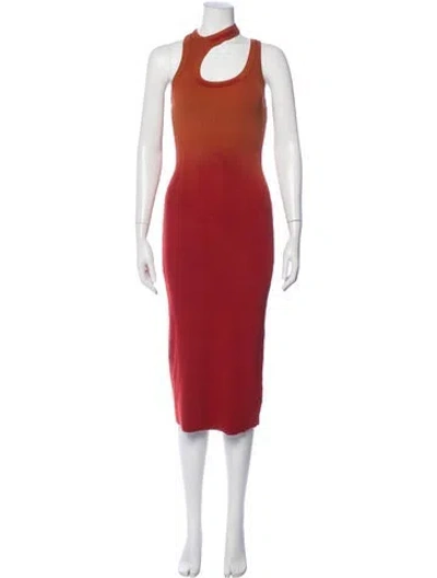 Pre-owned Cotton Citizen Asymmetrical Midi Length Dress In Orange