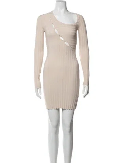Pre-owned Cotton Citizen Asymmetrical Mini Dress W/ Tags In Neutrals