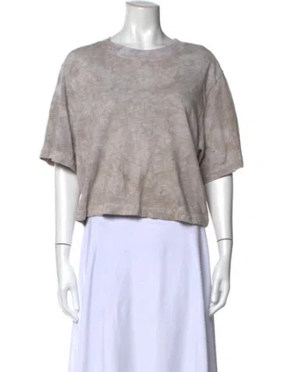 Pre-owned Cotton Citizen Bateau Neckline Short Sleeve Crop Top In Grey