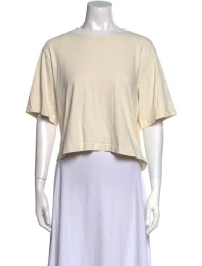 Pre-owned Cotton Citizen Bateau Neckline Short Sleeve Crop Top In Neutral