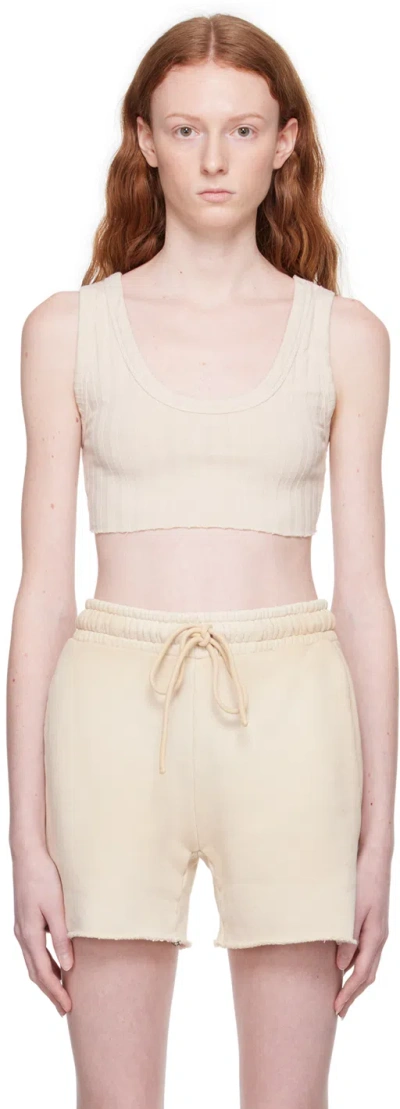 Cotton Citizen Beige Capri Crop Tank Top In Oatmeal