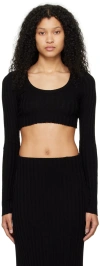 Cotton Citizen The Capri Crop Sweater In Jet Black