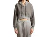 Cotton Citizen Boston Crop Hoodie In Vintage Chai In Gray