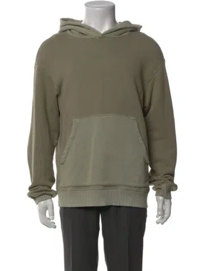 Pre-owned Cotton Citizen Colorblock Pattern Crew Neck Hoodie In Green