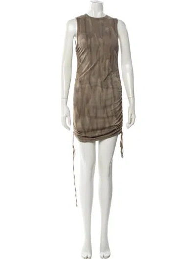Pre-owned Cotton Citizen Crew Neck Knee-length Dress In Brown