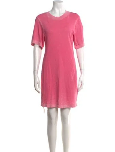 Pre-owned Cotton Citizen Crew Neck Knee-length Dress In Pink