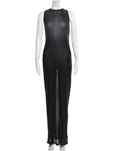Pre-owned Cotton Citizen Crew Neck Long Dress In Black