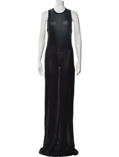 Pre-owned Cotton Citizen Crew Neck Long Dress In Blue