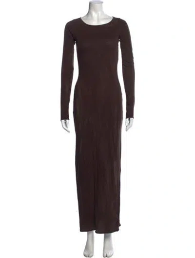 Pre-owned Cotton Citizen Crew Neck Long Dress In Brown