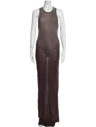 Pre-owned Cotton Citizen Crew Neck Long Dress In Brown