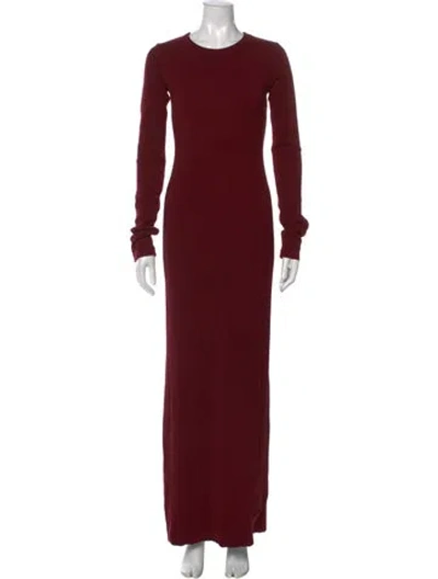 Pre-owned Cotton Citizen Crew Neck Long Dress In Burgundy
