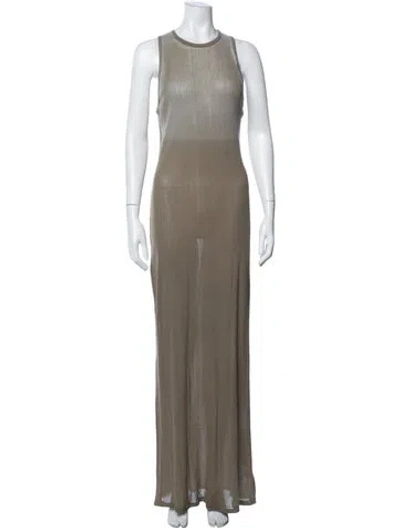 Pre-owned Cotton Citizen Crew Neck Long Dress In Green