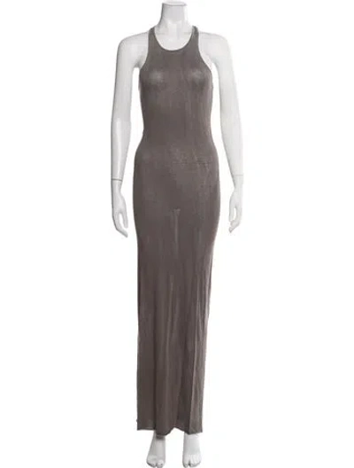 Pre-owned Cotton Citizen Crew Neck Long Dress In Grey