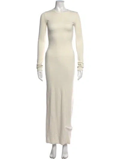 Pre-owned Cotton Citizen Crew Neck Long Dress In Neutral