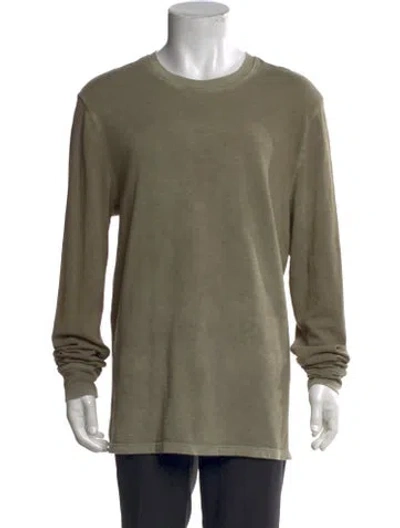 Pre-owned Cotton Citizen Crew Neck Long Sleeve Henley In Green
