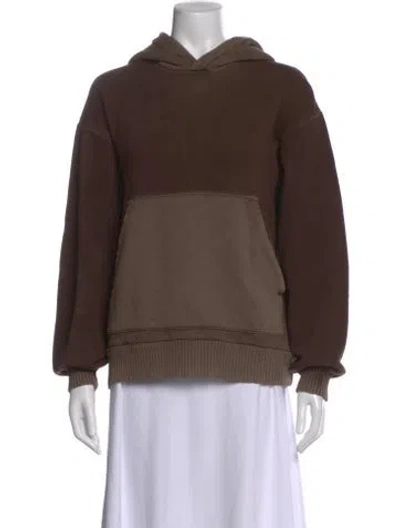 Pre-owned Cotton Citizen Crew Neck Long Sleeve Hoodie In Brown