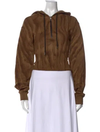 Pre-owned Cotton Citizen Crew Neck Long Sleeve Hoodie In Brown