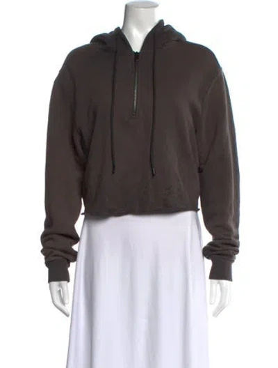Pre-owned Cotton Citizen Crew Neck Long Sleeve Hoodie In Brown