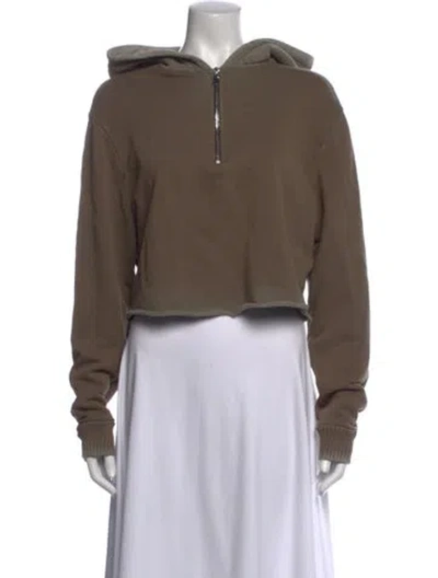 Pre-owned Cotton Citizen Crew Neck Long Sleeve Hoodie In Brown