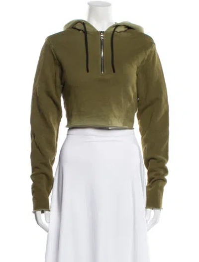 Pre-owned Cotton Citizen Crew Neck Long Sleeve Hoodie In Green