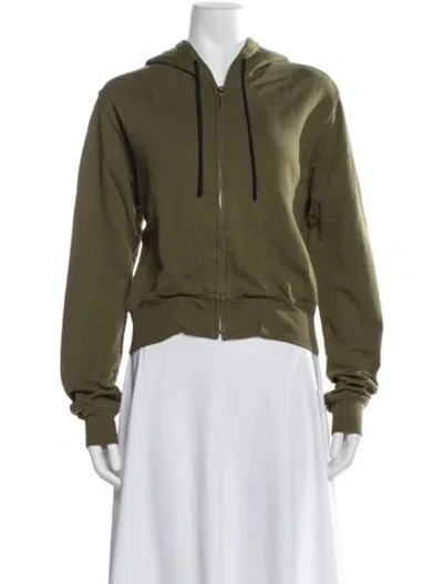 Pre-owned Cotton Citizen Crew Neck Long Sleeve Hoodie In Green
