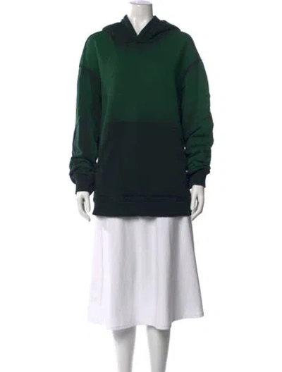 Pre-owned Cotton Citizen Crew Neck Long Sleeve Hoodie In Green