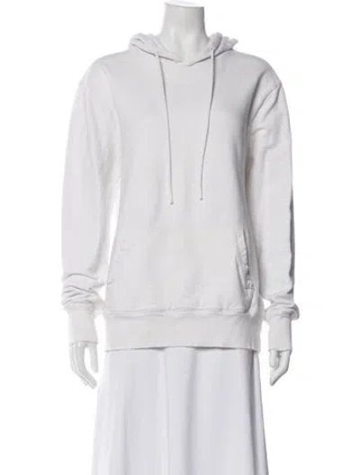 Pre-owned Cotton Citizen Crew Neck Long Sleeve Hoodie In White