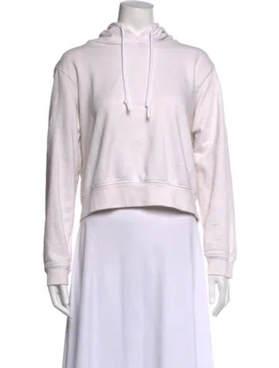 Pre-owned Cotton Citizen Crew Neck Long Sleeve Hoodie In White