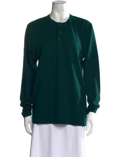 Pre-owned Cotton Citizen Crew Neck Long Sleeve Polo In Green