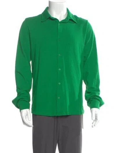 Pre-owned Cotton Citizen Crew Neck Long Sleeve Polo Shirt In Green