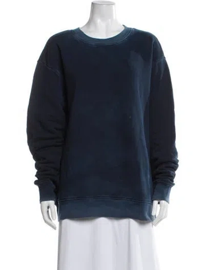Pre-owned Cotton Citizen Crew Neck Long Sleeve Sweatshirt In Blue