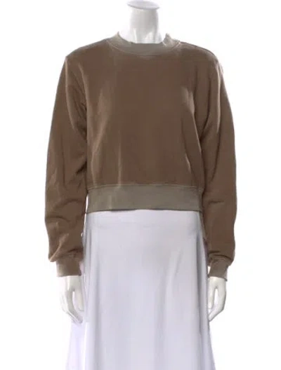 Pre-owned Cotton Citizen Crew Neck Long Sleeve Sweatshirt In Brown