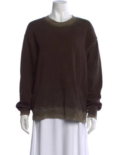 Pre-owned Cotton Citizen Crew Neck Long Sleeve Sweatshirt In Brown