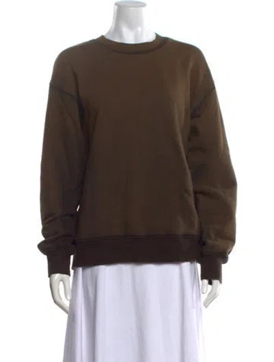 Pre-owned Cotton Citizen Crew Neck Long Sleeve Sweatshirt In Brown