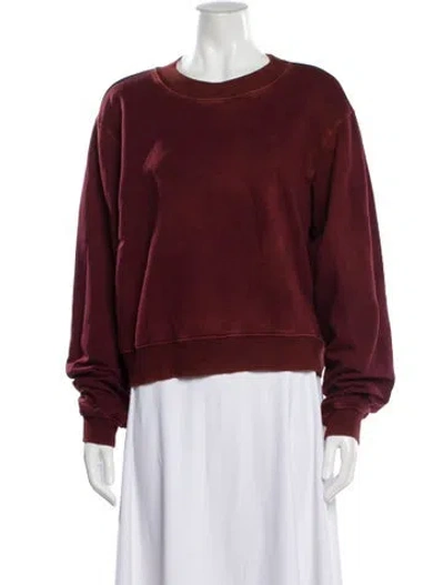 Pre-owned Cotton Citizen Crew Neck Long Sleeve Sweatshirt In Burgundy