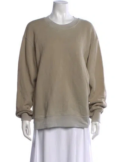 Pre-owned Cotton Citizen Crew Neck Long Sleeve Sweatshirt In Green