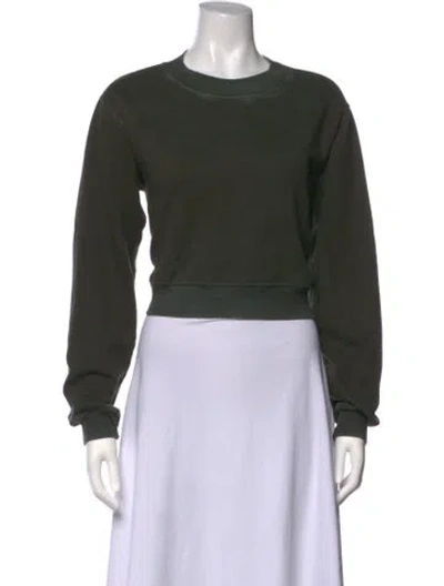 Pre-owned Cotton Citizen Crew Neck Long Sleeve Sweatshirt In Green