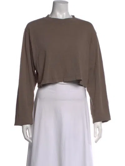 Pre-owned Cotton Citizen Crew Neck Long Sleeve Sweatshirt In Neutrals