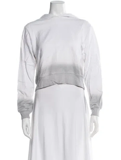 Pre-owned Cotton Citizen Crew Neck Long Sleeve Sweatshirt In White