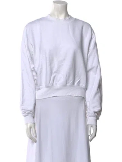 Pre-owned Cotton Citizen Crew Neck Long Sleeve Sweatshirt In White