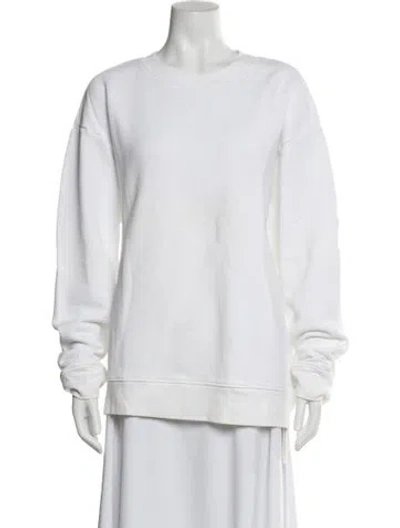 Pre-owned Cotton Citizen Crew Neck Long Sleeve Sweatshirt In White