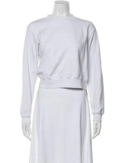 Pre-owned Cotton Citizen Crew Neck Long Sleeve Sweatshirt In White