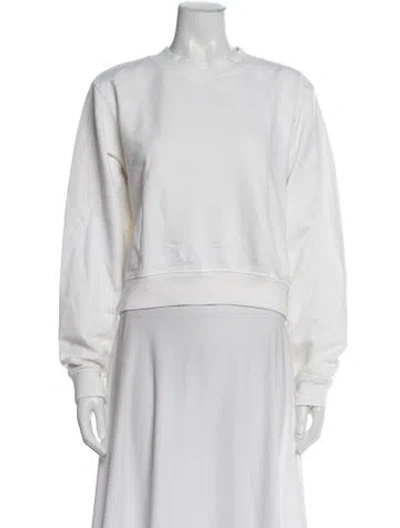 Pre-owned Cotton Citizen Crew Neck Long Sleeve Sweatshirt In White